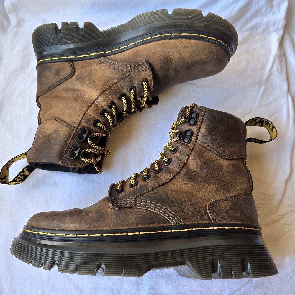 Dr Martens Tarik Brown Crazy Horse Leather Platform Boots Size Men's 7/Women's 8 - Picture 5 of 12